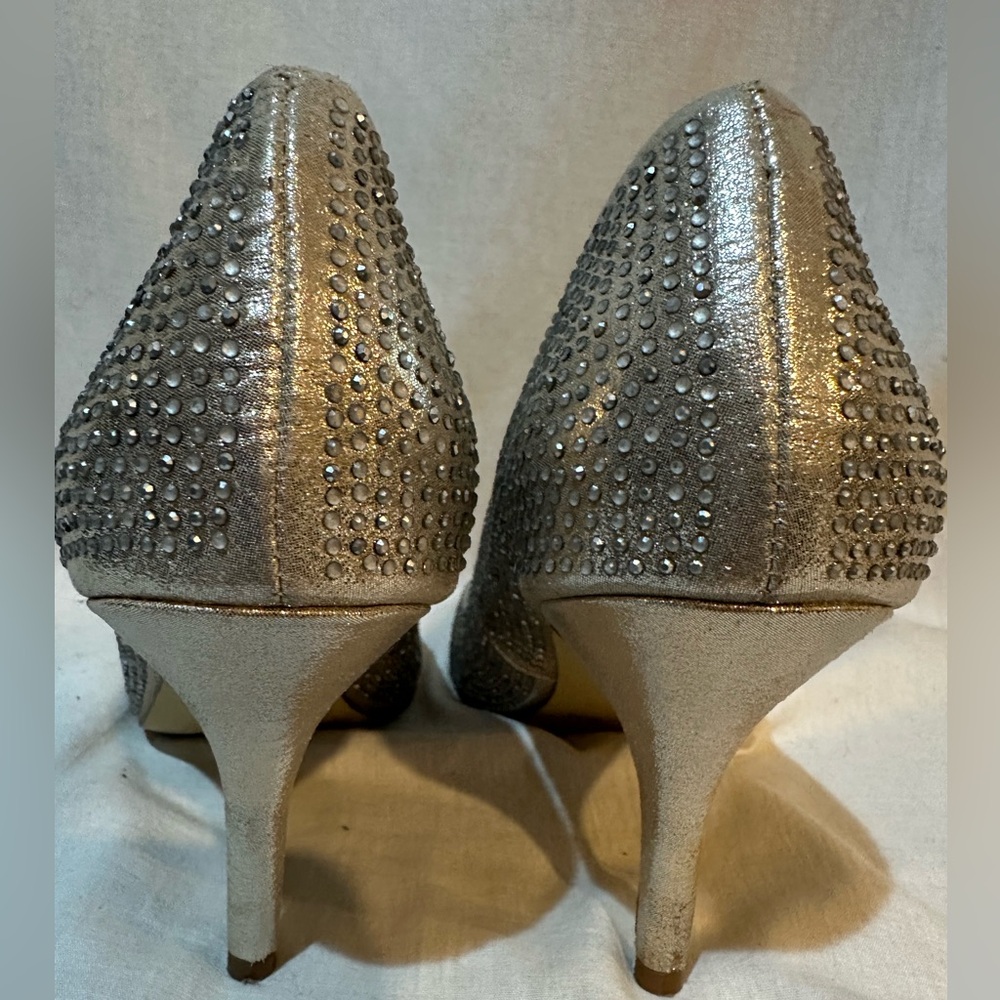 Woman’s Silver Rhinestone Heels - Picture 5 of 7